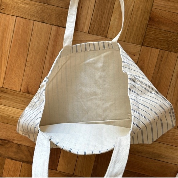 Sezane NWOT Blue Stripes Tote Bag - Picture 4 of 6